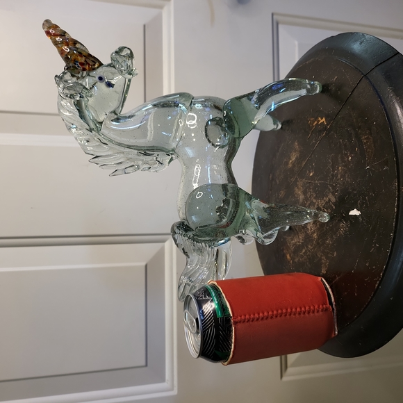Vintage Murano Style Glass Unicorn Horse Sculpture Hand Blown 10" - Picture 12 of 12